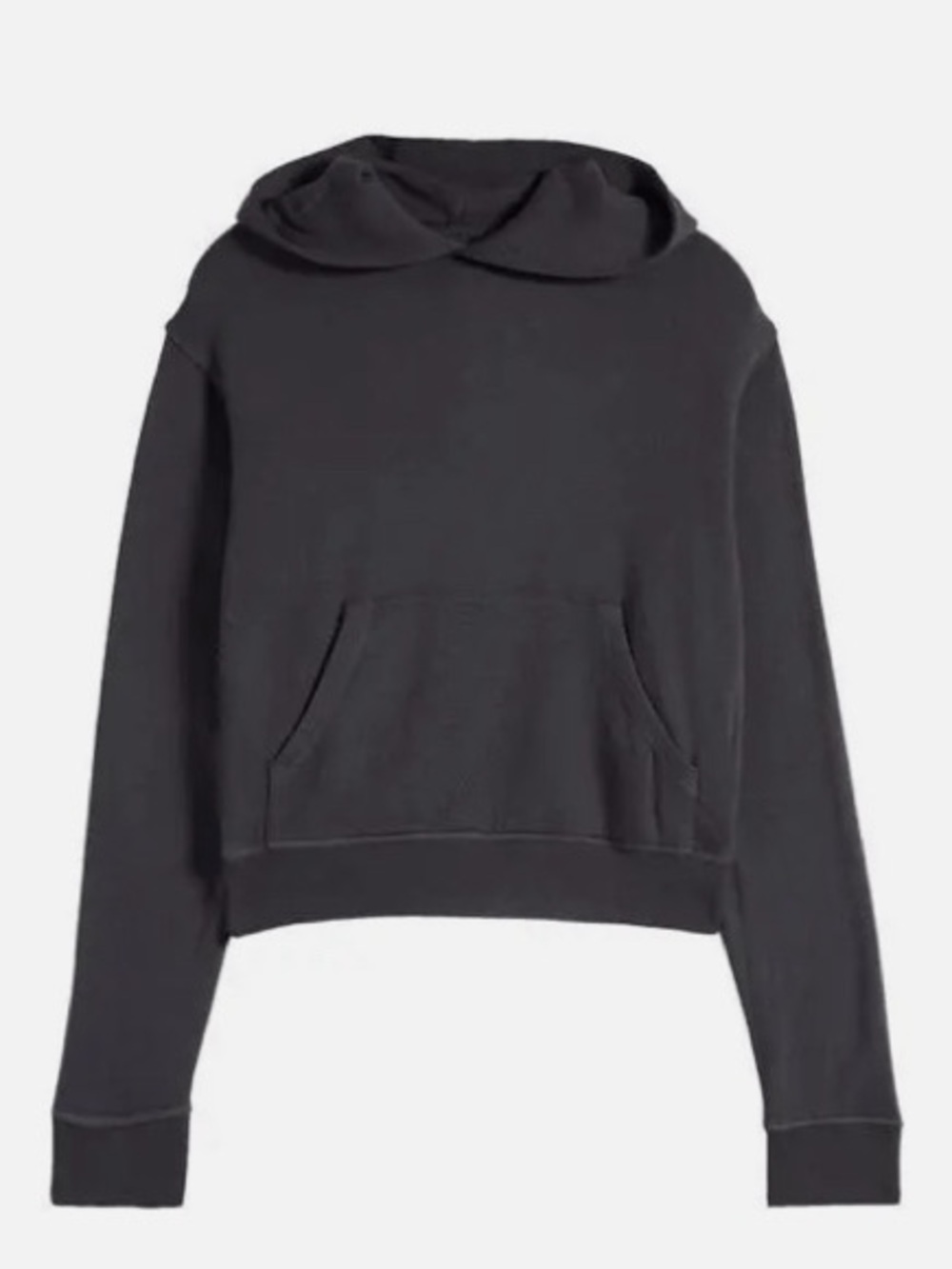 SKIMS Gray Cropped Modal Cotton Terry Hooded Sweatshirt Large